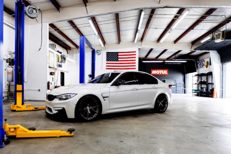 BMW 3 Series undergoing engine diagnostics at Euromotion.