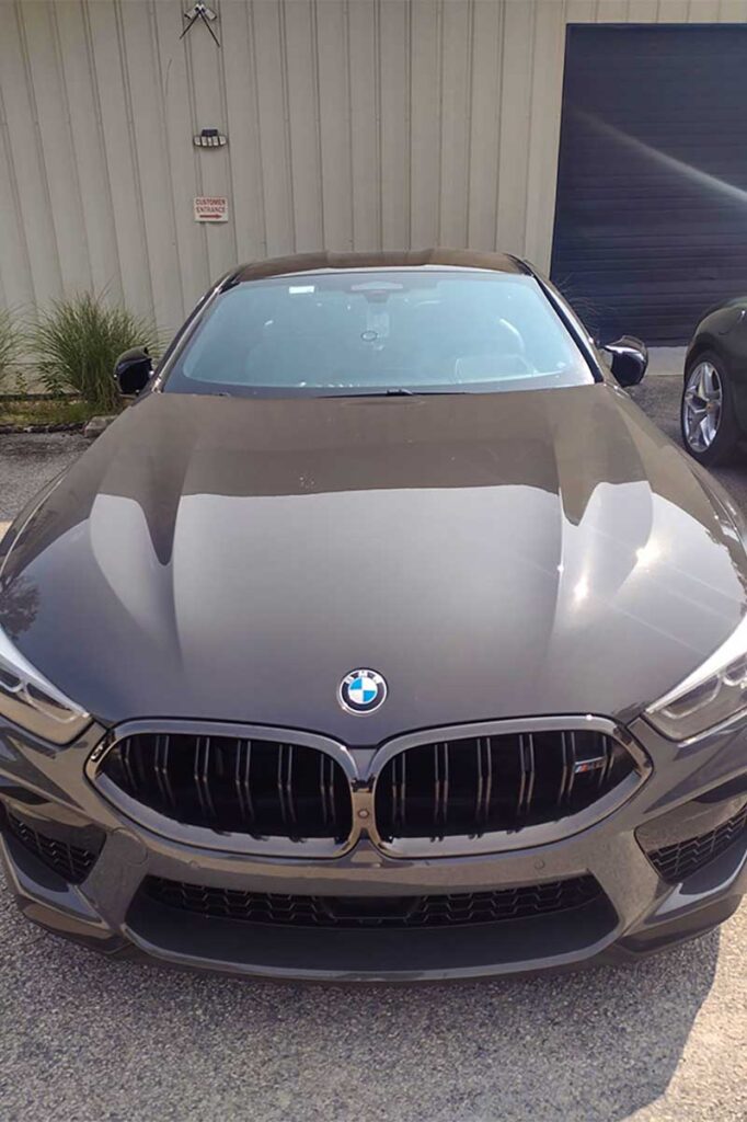 2020 BMW M8 undergoing repairs at Euromotion.